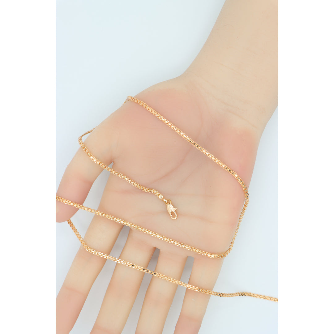 Polished Rose Gold Box Chain Necklace Modern Style, XPNL0123 (2013-3)