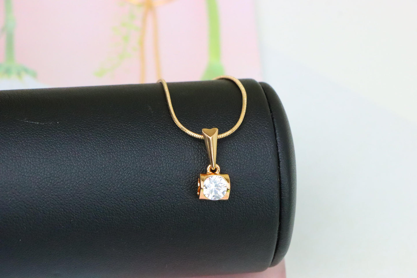Rose Gold Mini Pendant with Solitaire CZ – Elegant, XPPT1264 (2126-10)