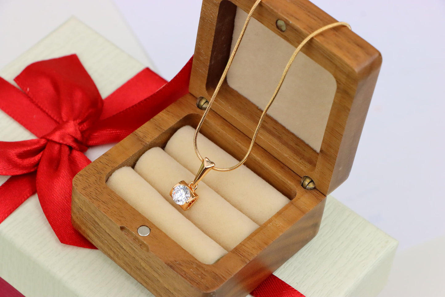 Rose Gold Mini Pendant with Solitaire CZ – Elegant, XPPT1264 (2126-10)