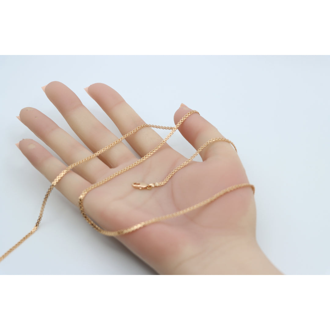Polished Rose Gold Box Chain Necklace Modern Style, XPNL0123 (2013-3)