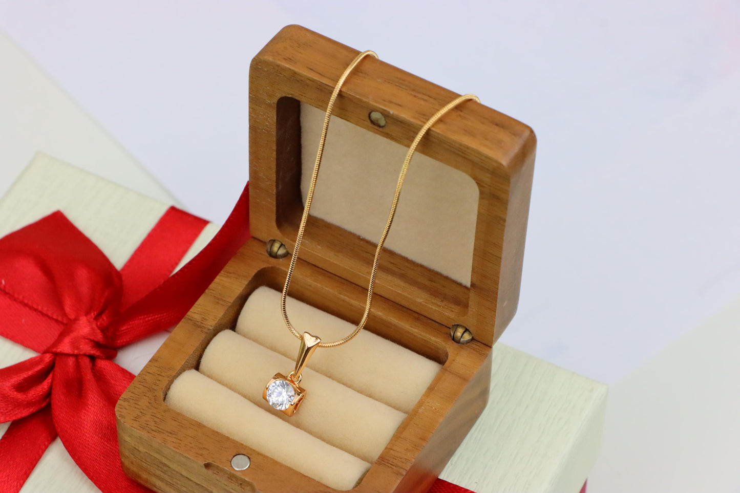 Rose Gold Mini Pendant with Solitaire CZ – Elegant, XPPT1264 (2126-10)