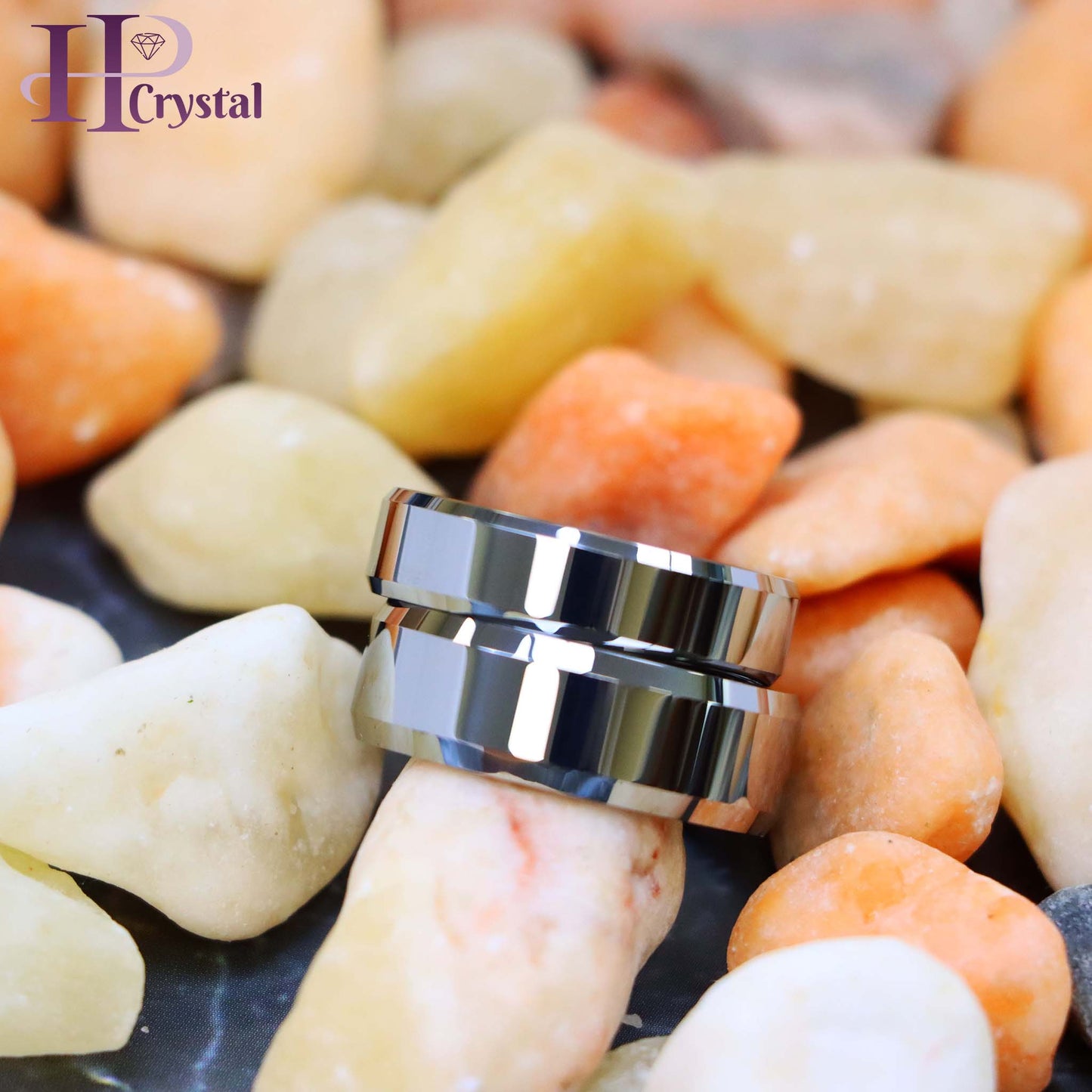 High Polish & Beveled Edge Tungsten Ring