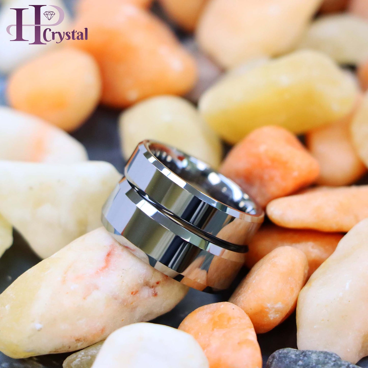 High Polish & Beveled Edge Tungsten Ring