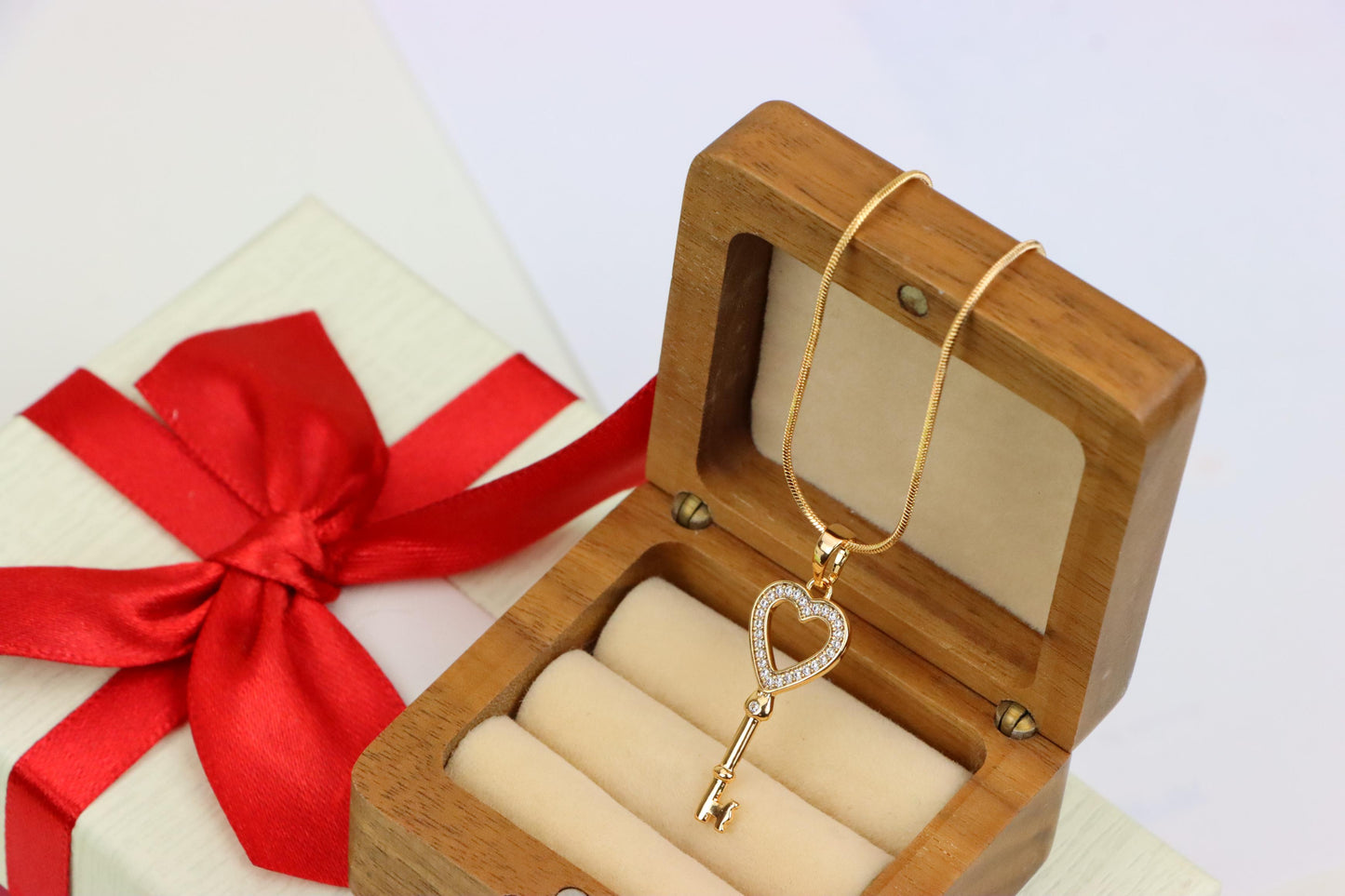 Heart Shaped Key Pendant in Rose Gold with Sparkling Accents, XPPT1268 (2127-4)