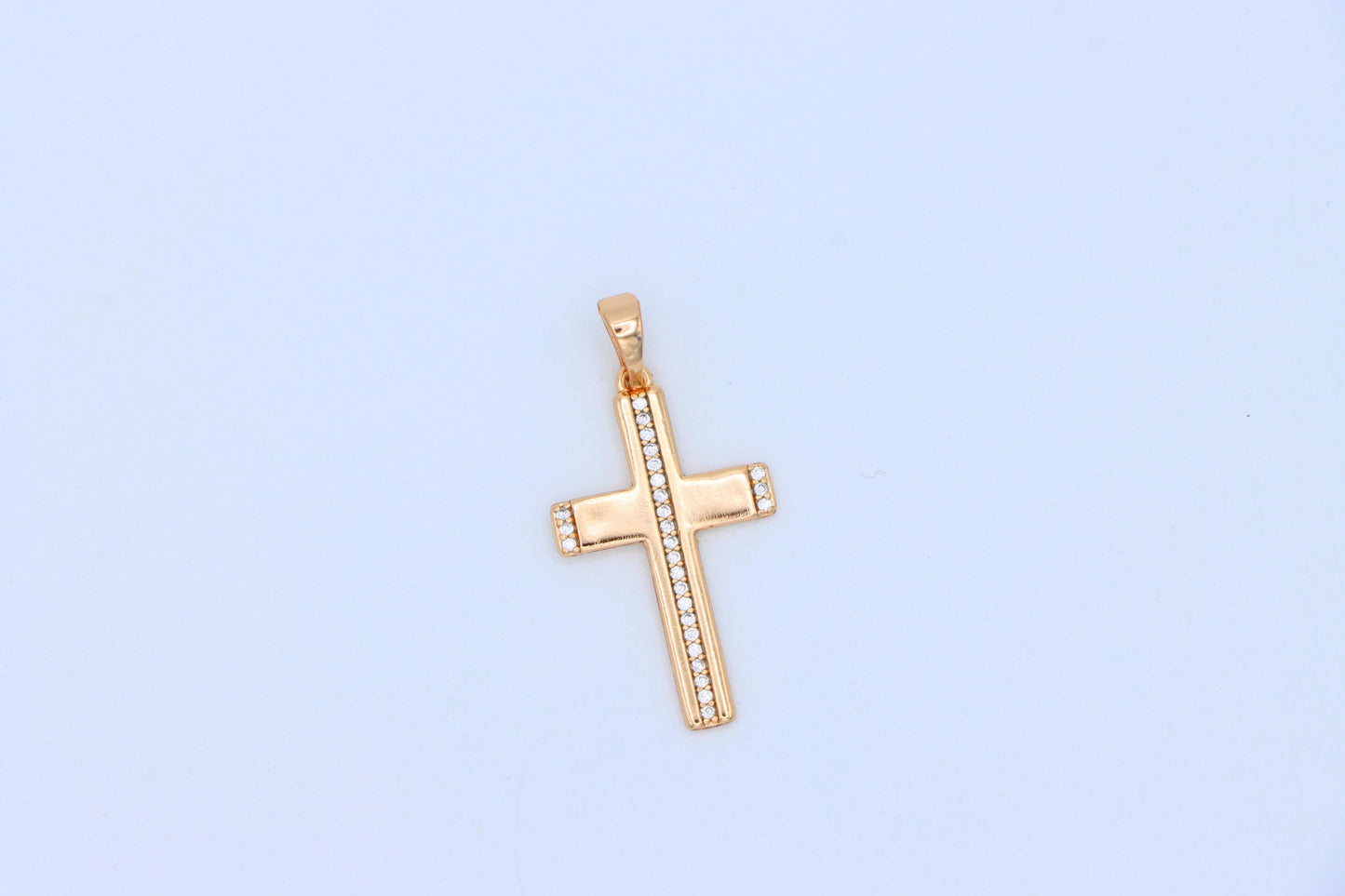 Elegant Rose Gold Cross Pendant with Crystal Inlay Design, XPPT1269 (2127-5)