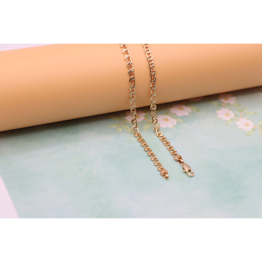Classic Link Rose Gold Chain Necklace Elegant Shine, XPNL0129 (2013-9)