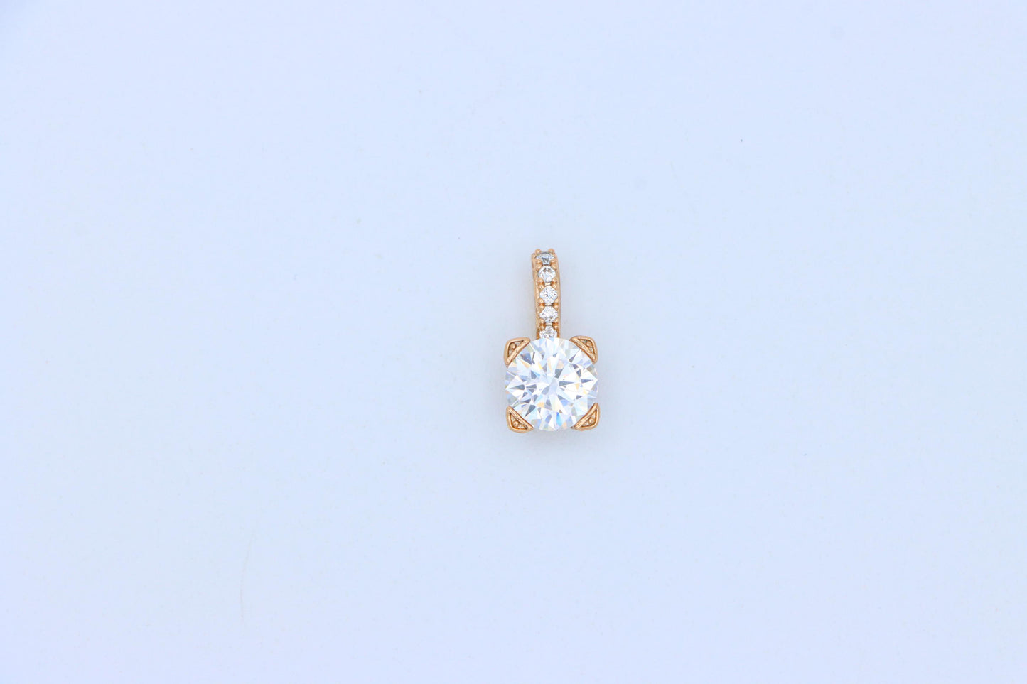 Elegant White Solitaire Pendant with Sparkling Bail Accent, XPPT1715 (2150-8)