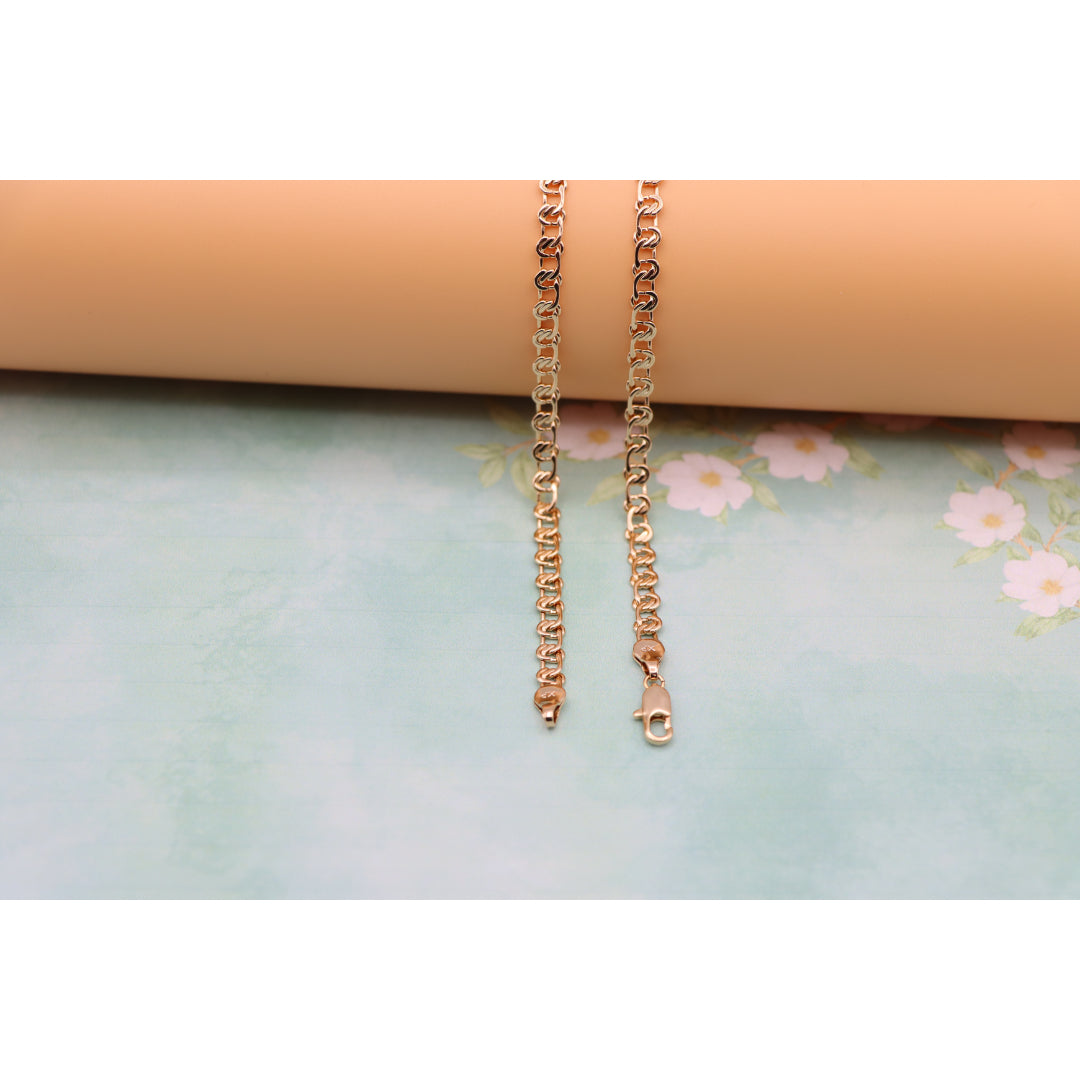 Classic Link Rose Gold Chain Necklace Elegant Shine, XPNL0129 (2013-9)