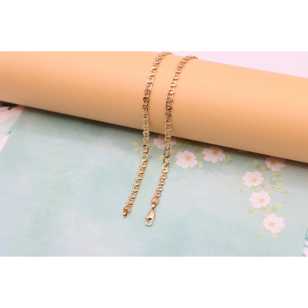 Classic Link Rose Gold Chain Necklace Elegant Shine, XPNL0129 (2013-9)