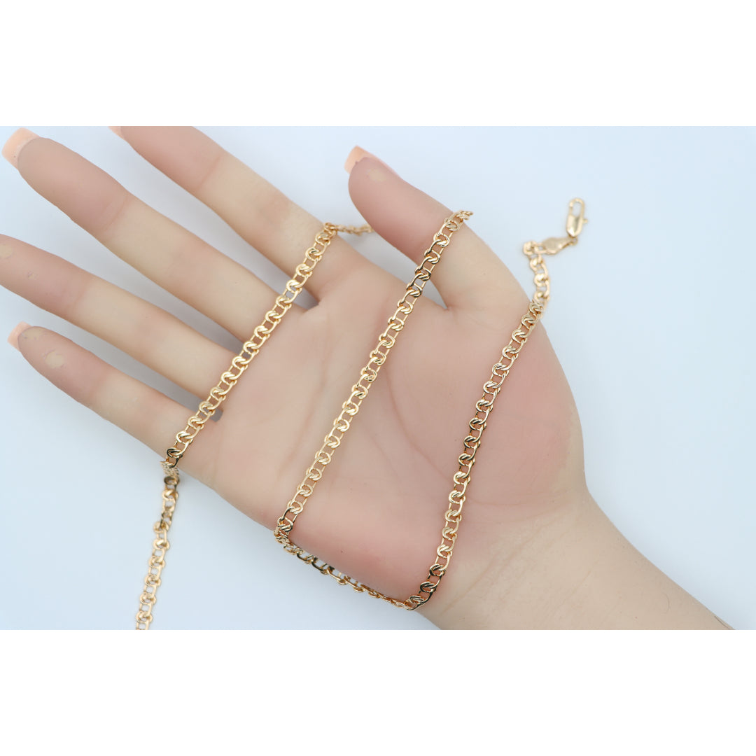 Classic Link Rose Gold Chain Necklace Elegant Shine, XPNL0129 (2013-9)