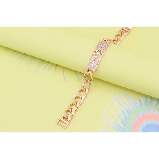 Rose Gold Bracelet with Diamond Cutout Plate, XPBL0951 (2095-10)