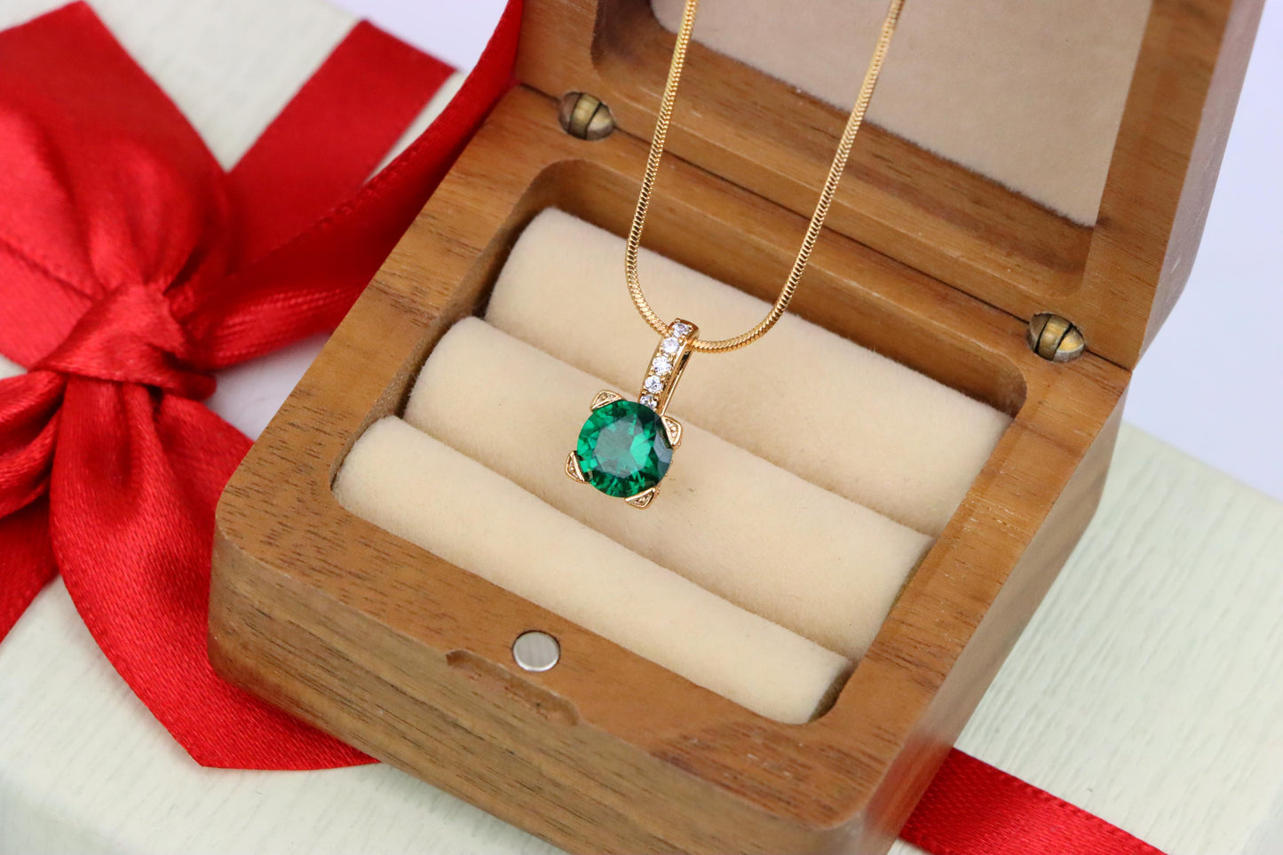Vibrant Green Round Pendant with Stone-Studded Gold Plated Bail, XPPT1716 (2150-8)