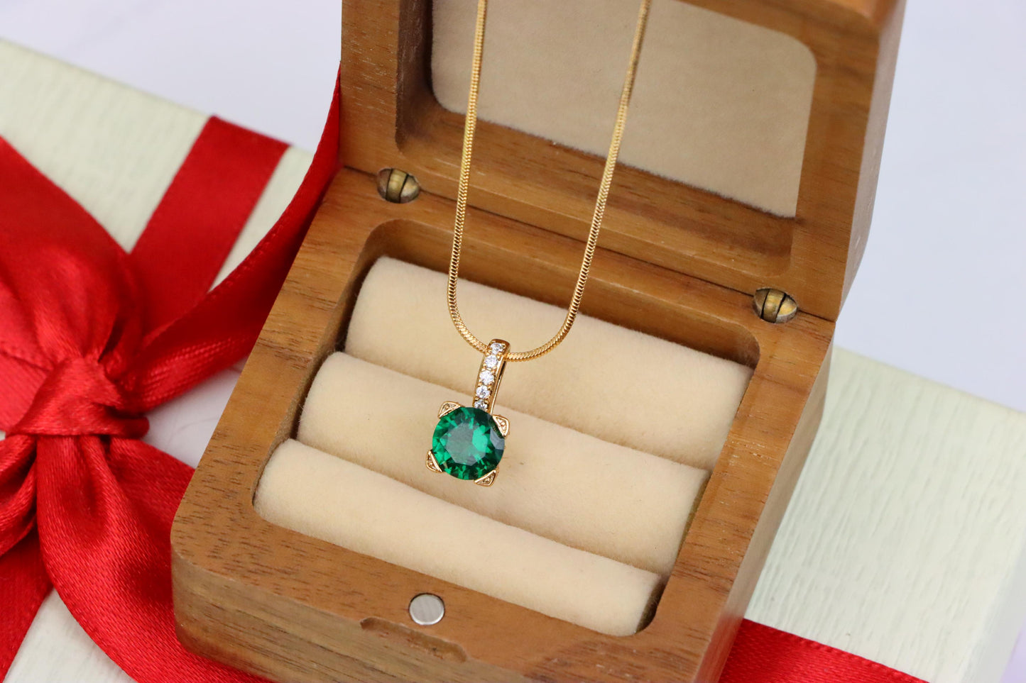Vibrant Green Round Pendant with Stone-Studded Gold Plated Bail, XPPT1716 (2150-8)