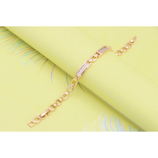 Elegant Rose Gold Bracelet with Dazzling Rectangle CZ Panels, XPBL0952 (2096-1)