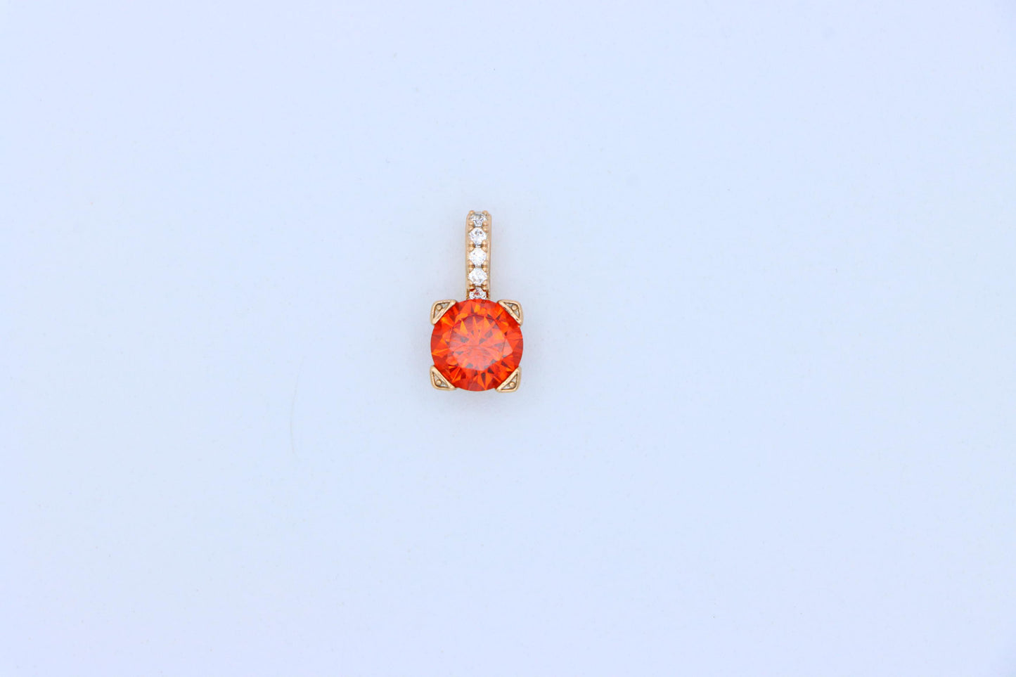 Brilliant Red Round Pendant with Sparkling Bail in Gold Plated Finish, XPPT1719 (2150-8)