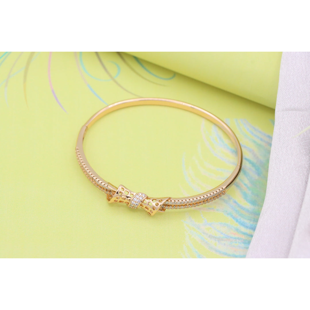 Rose Gold Bangle with Sparkling Bow Design, XPBL0574 (2058-4)