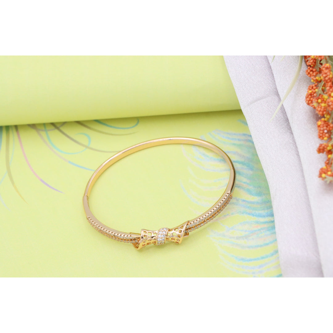 Rose Gold Bangle with Sparkling Bow Design, XPBL0574 (2058-4)