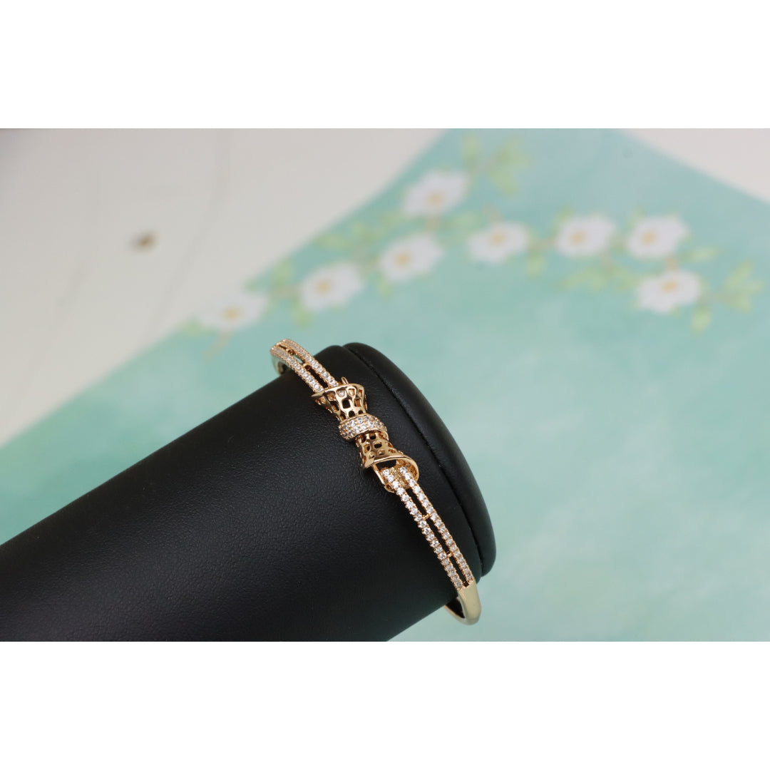 Rose Gold Bangle with Sparkling Bow Design, XPBL0574 (2058-4)