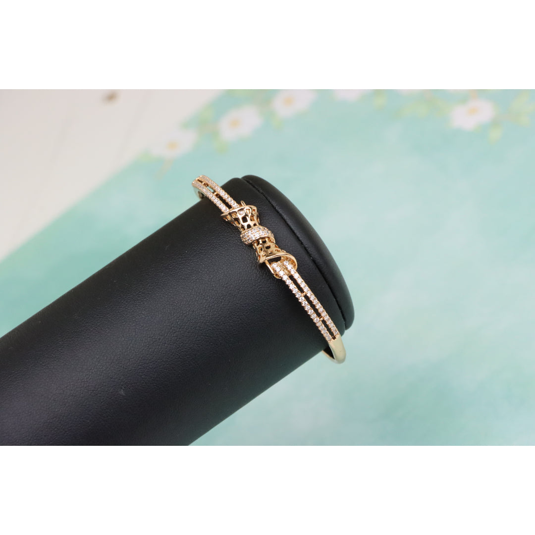 Rose Gold Bangle with Sparkling Bow Design, XPBL0574 (2058-4)