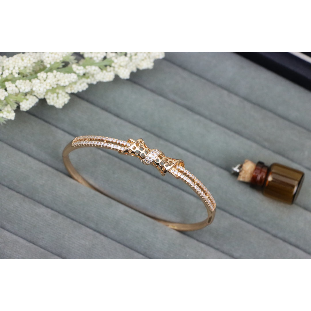 Rose Gold Bangle with Sparkling Bow Design, XPBL0574 (2058-4)