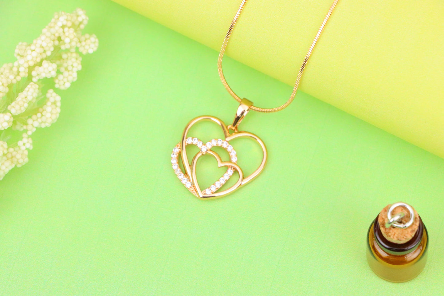 Rose Gold Pendant with Triple Heart Design and Crystal Detailing, XPPT1278 (2128-4)