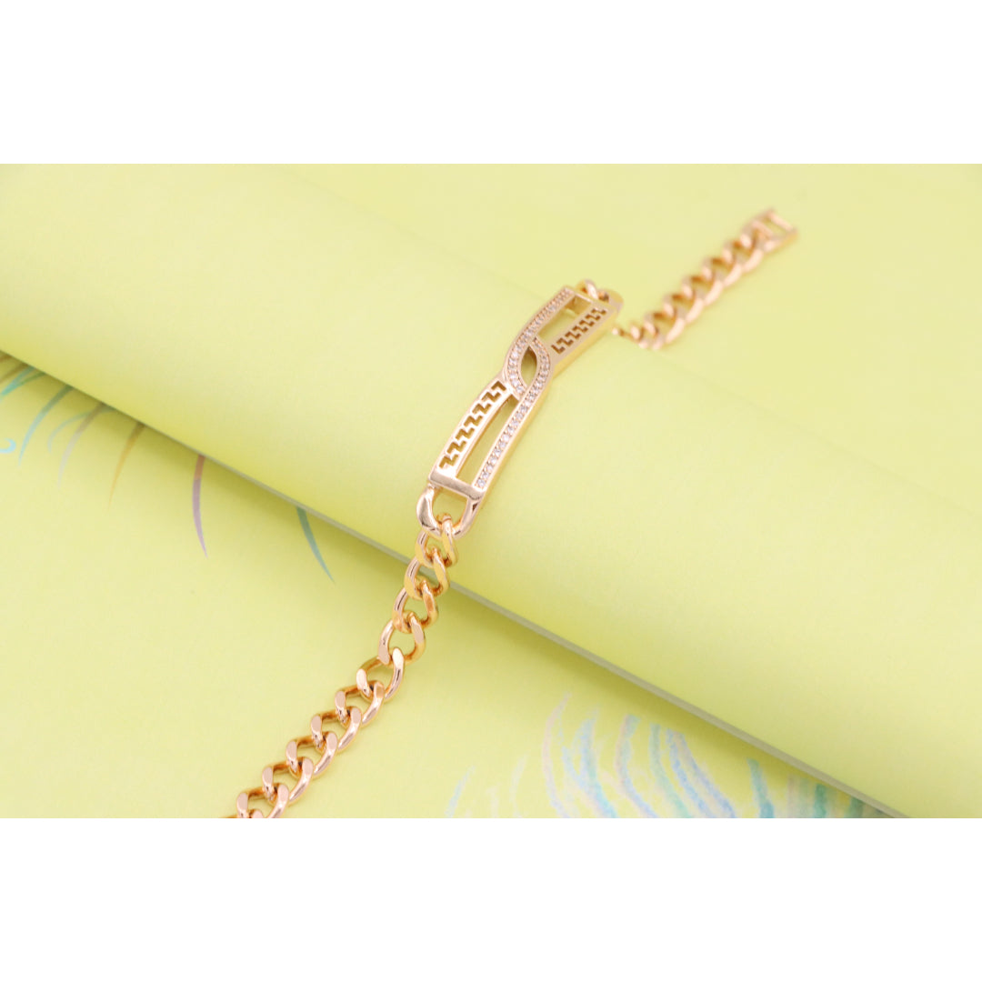 Elegant Rose Gold Bracelet with Diamond Cutout Design, XPBL0957 (2096-6)