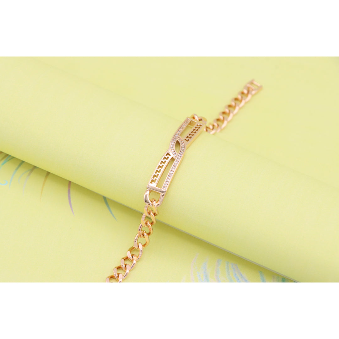 Elegant Rose Gold Bracelet with Diamond Cutout Design, XPBL0957 (2096-6)