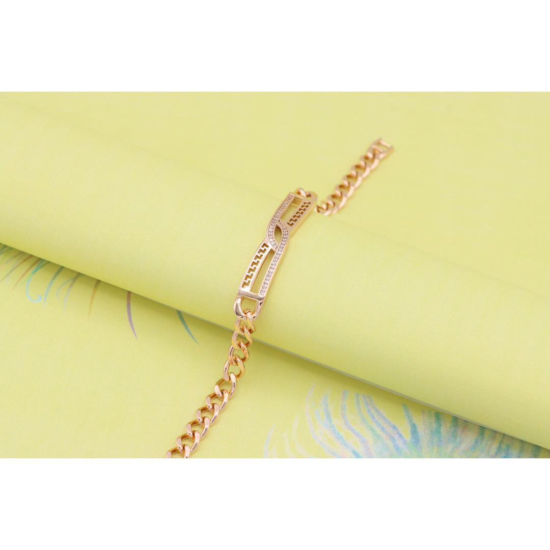Elegant Rose Gold Bracelet with Diamond Cutout Design, XPBL0957 (2096-6)