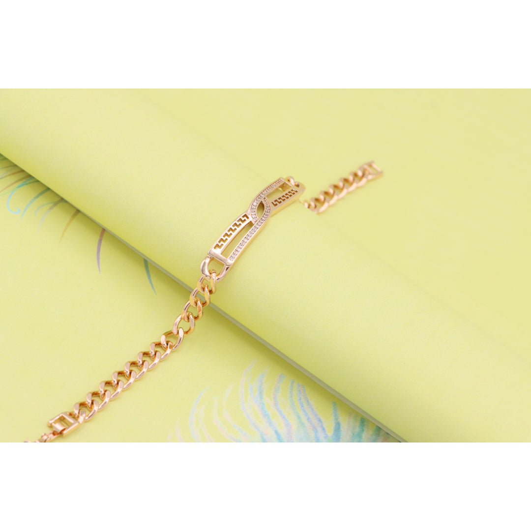 Elegant Rose Gold Bracelet with Diamond Cutout Design, XPBL0957 (2096-6)