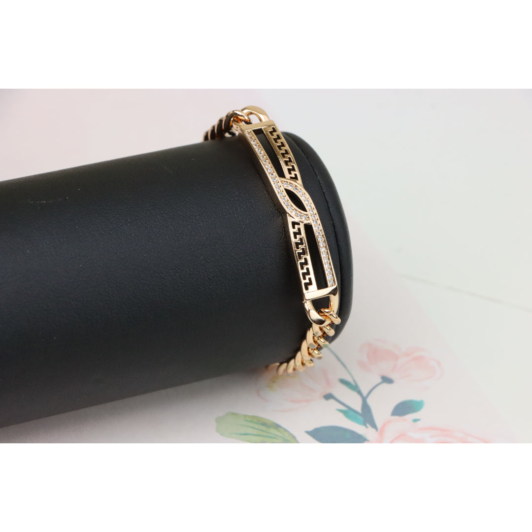 Elegant Rose Gold Bracelet with Diamond Cutout Design, XPBL0957 (2096-6)