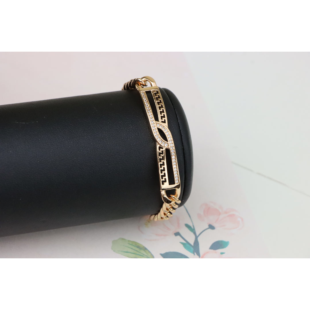 Elegant Rose Gold Bracelet with Diamond Cutout Design, XPBL0957 (2096-6)