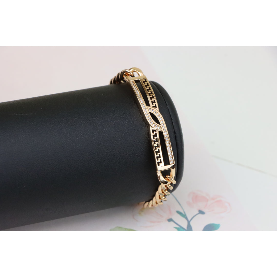 Elegant Rose Gold Bracelet with Diamond Cutout Design, XPBL0957 (2096-6)