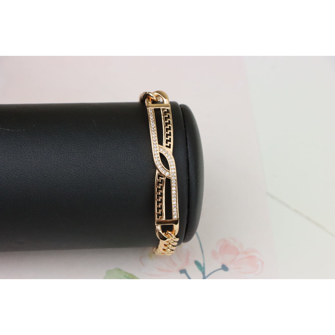 Elegant Rose Gold Bracelet with Diamond Cutout Design, XPBL0957 (2096-6)