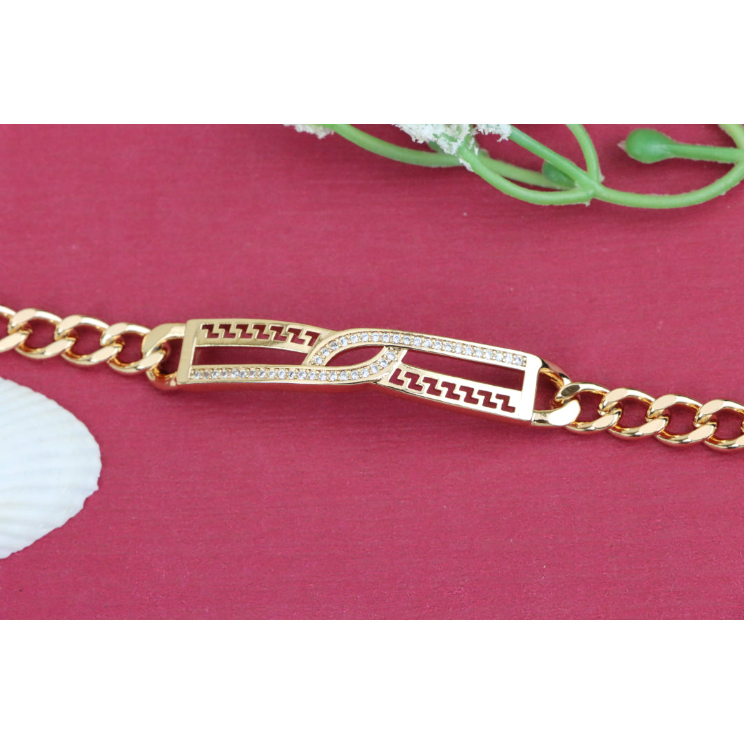 Elegant Rose Gold Bracelet with Diamond Cutout Design, XPBL0957 (2096-6)