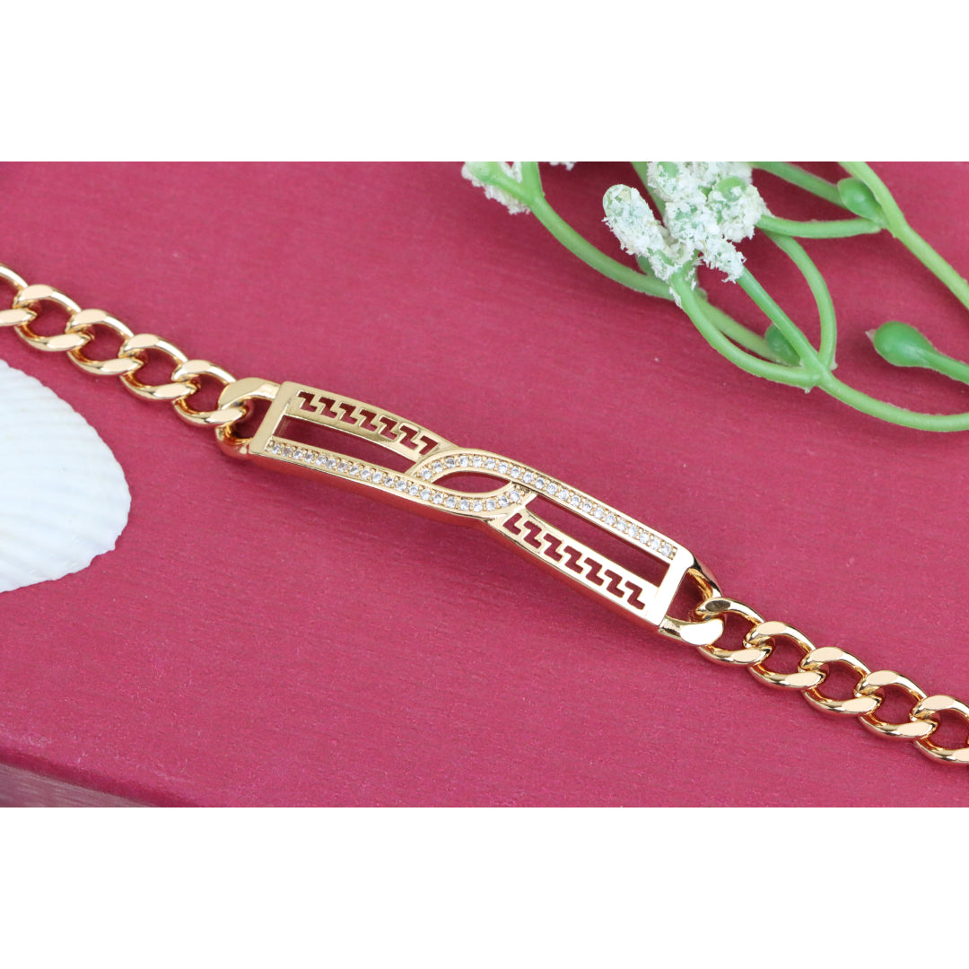 Elegant Rose Gold Bracelet with Diamond Cutout Design, XPBL0957 (2096-6)