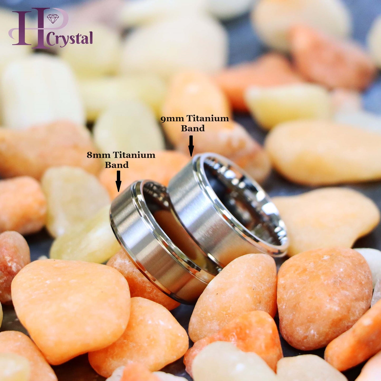 Titanium Ring Flat Brushed Center Polished Shiny Edge