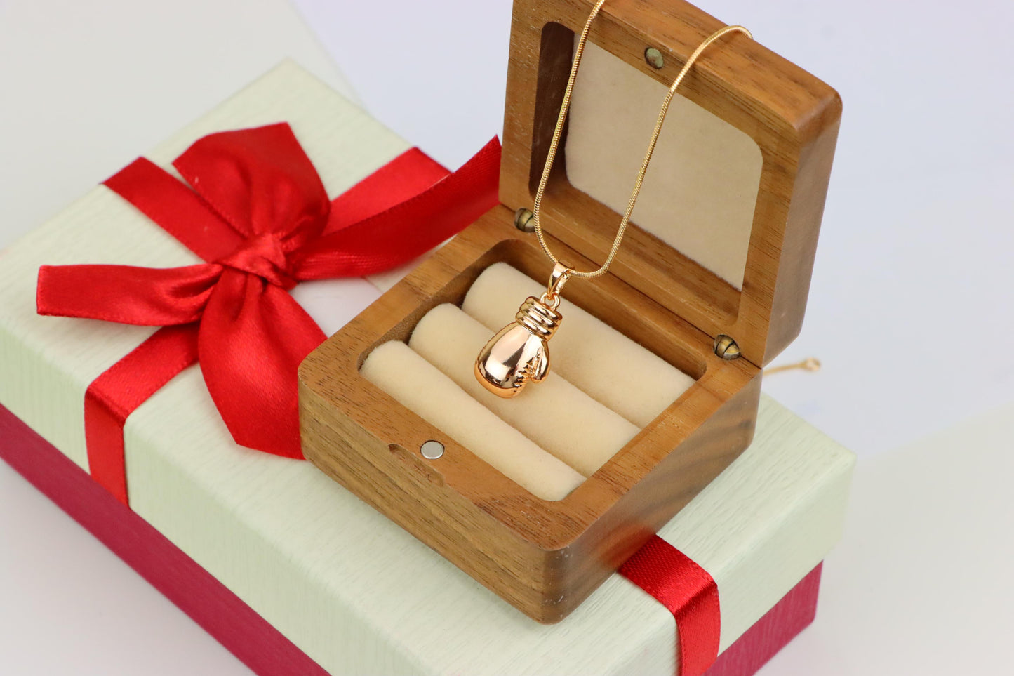 Boxing Glove Rose Gold Pendant for Sporty Charm, XPPT1285 (2129-1)
