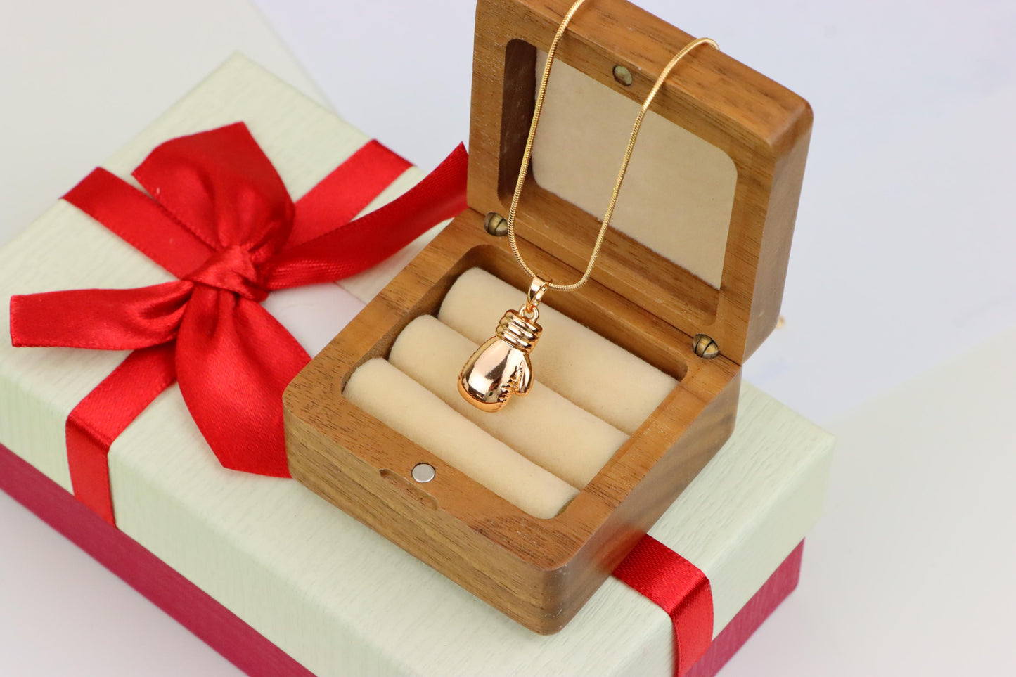 Boxing Glove Rose Gold Pendant for Sporty Charm, XPPT1285 (2129-1)