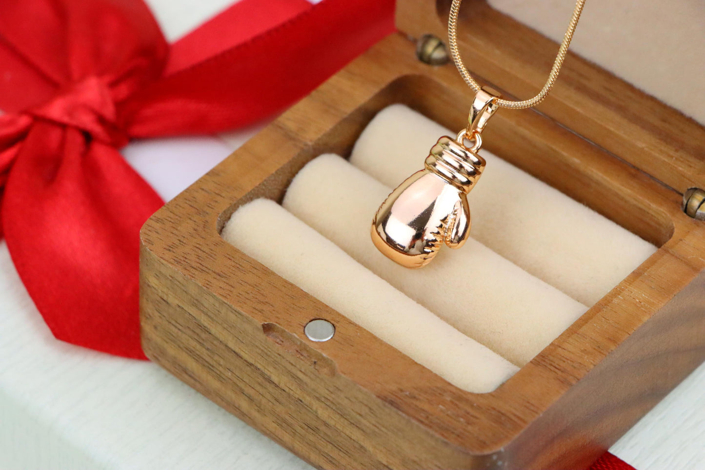 Boxing Glove Rose Gold Pendant for Sporty Charm, XPPT1285 (2129-1)