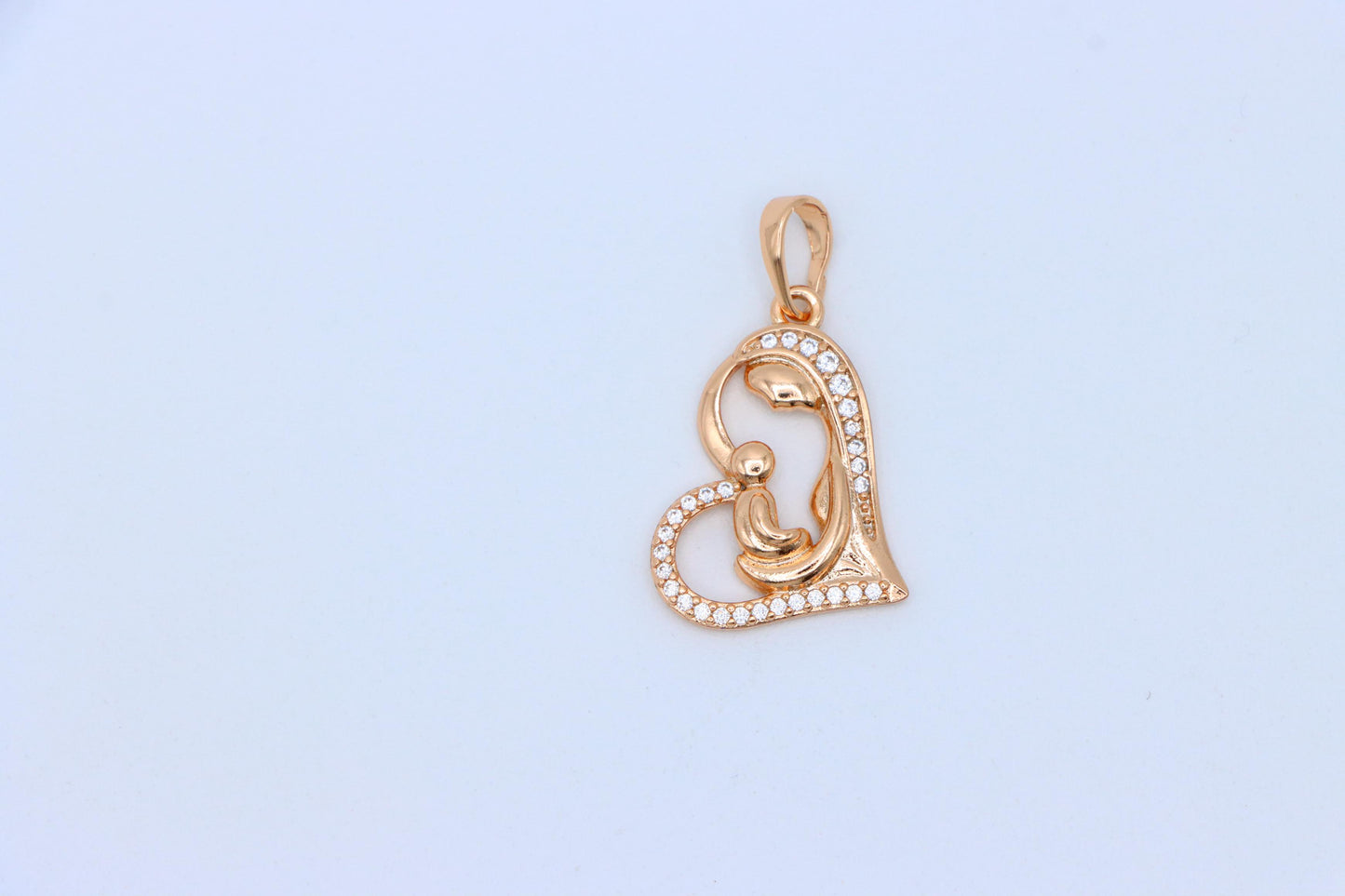 Mother and Child Heart Design Rose Gold Pendant, XPPT1290 (2129-6)