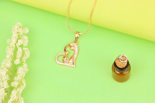 Mother and Child Heart Design Rose Gold Pendant, XPPT1290 (2129-6)