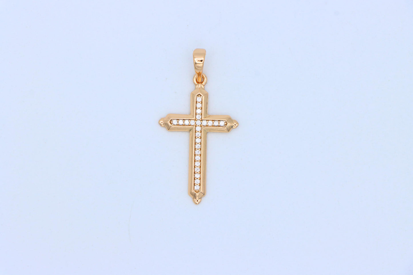 Rose Gold Cross Pendant with Sparkling Stones – Elegant Design, XPPT1745 (2151-7)