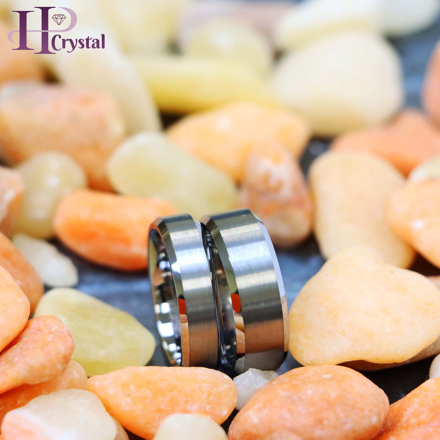 Brushed Center High Polish Beveled Edge Tungsten Ring (MARET038)