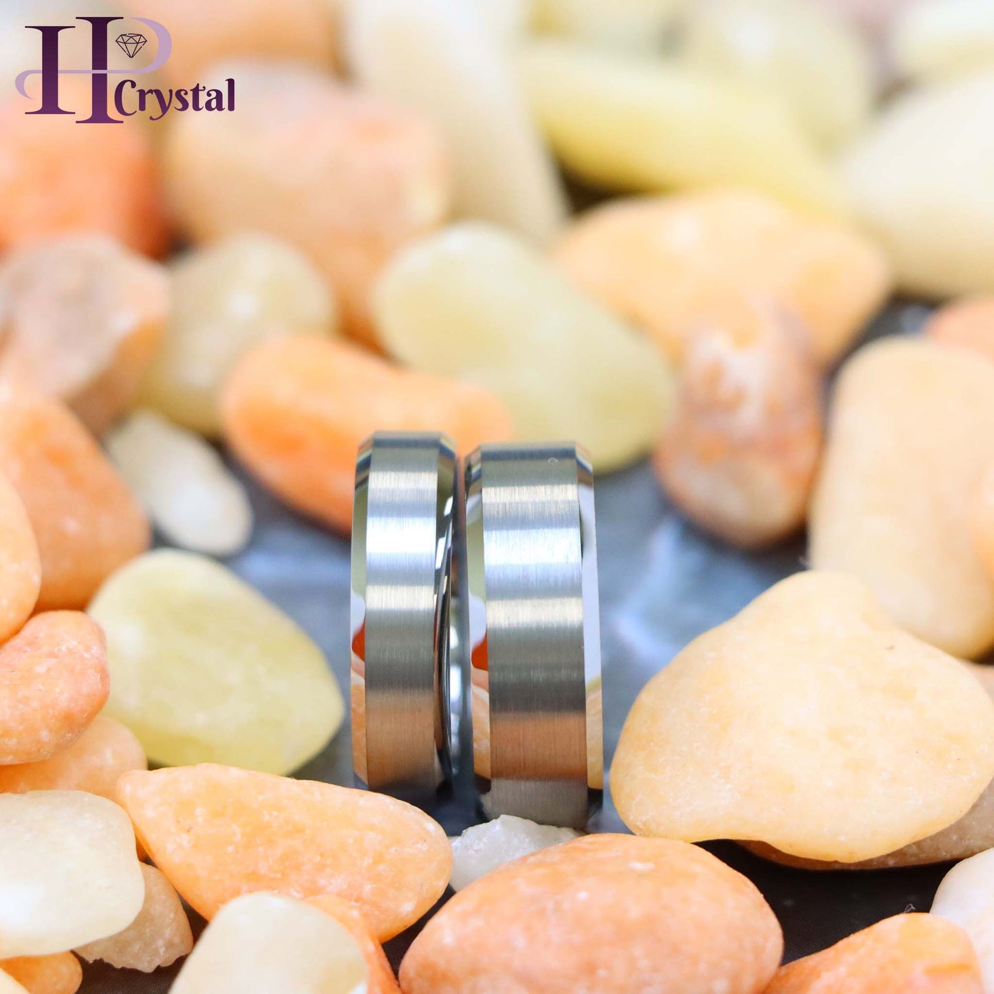 Brushed Center High Polish Beveled Edge Tungsten Ring (MARET038)