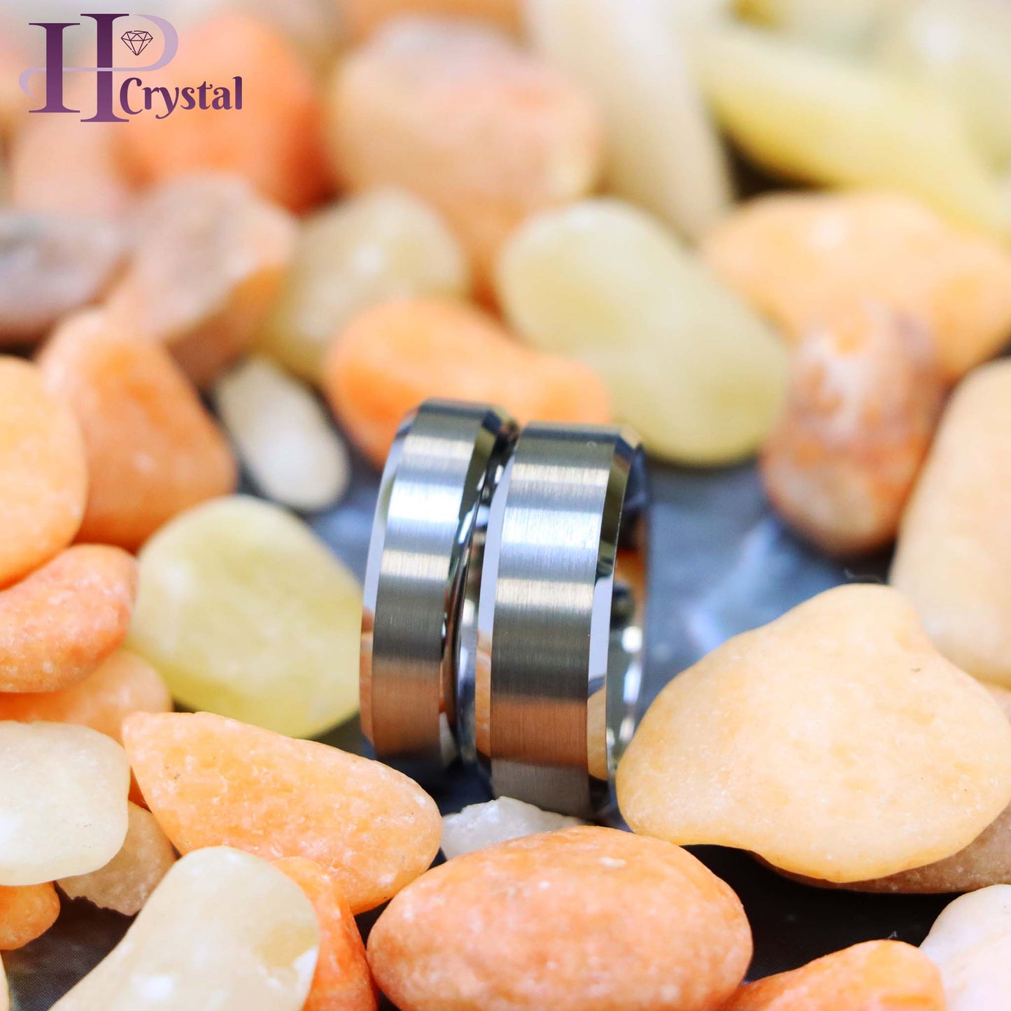 Brushed Center High Polish Beveled Edge Tungsten Ring (MARET038)