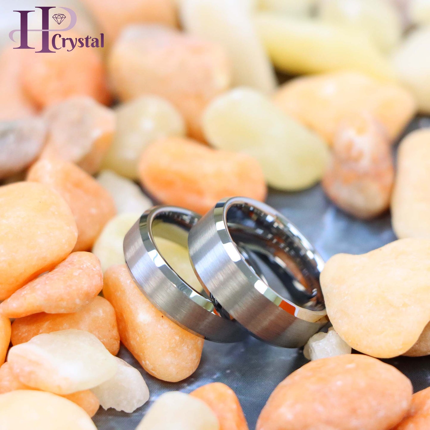 Brushed Center High Polish Beveled Edge Tungsten Ring (MARET038)