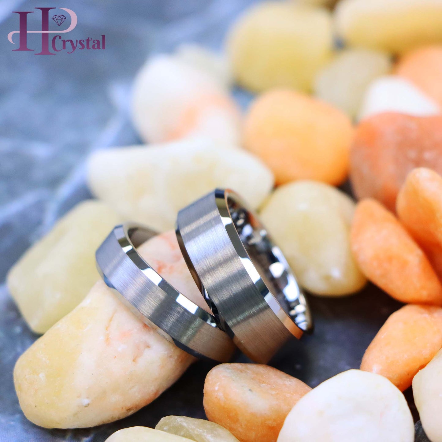 Brushed Center High Polish Beveled Edge Tungsten Ring (MARET038)