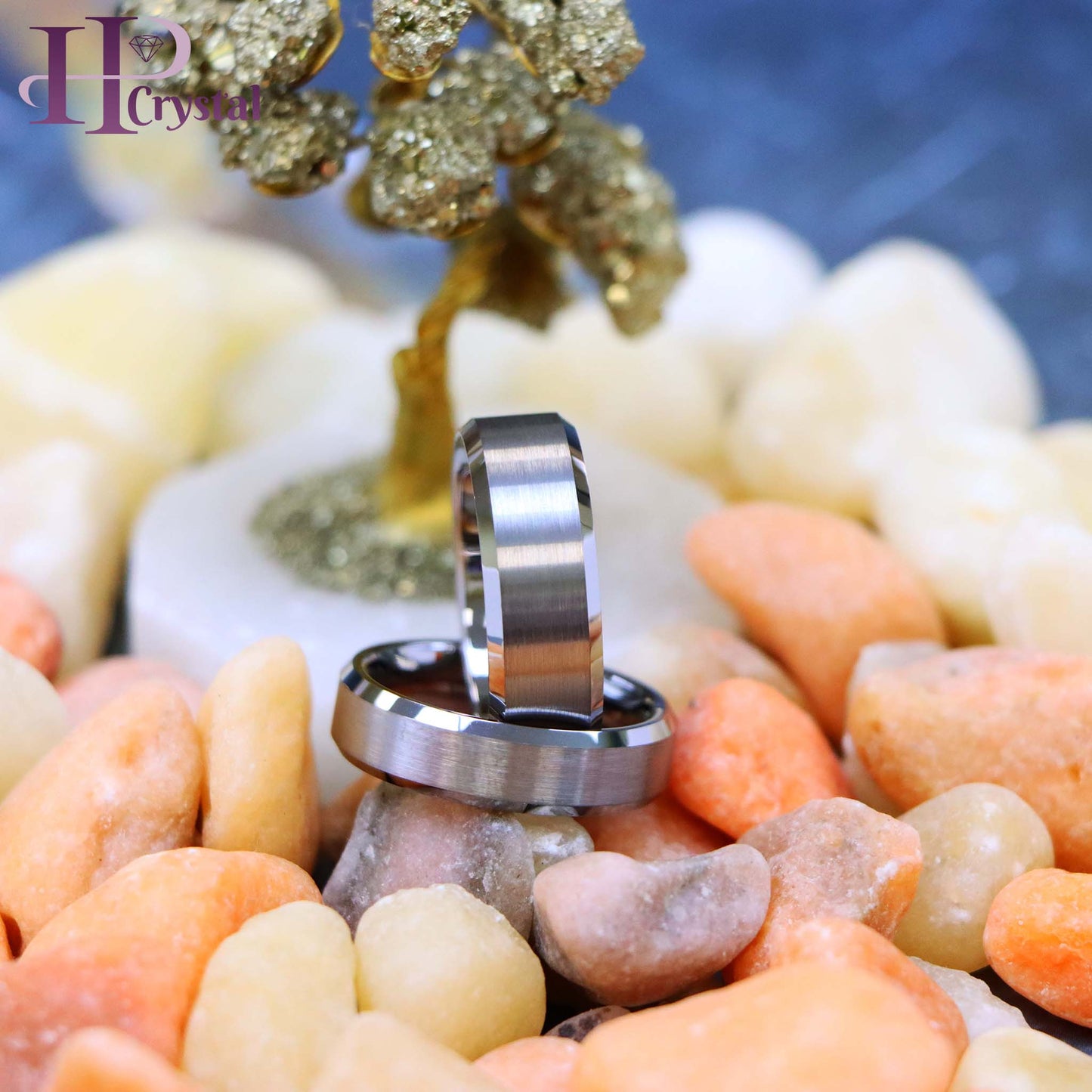 Brushed Center High Polish Beveled Edge Tungsten Ring (MARET038)