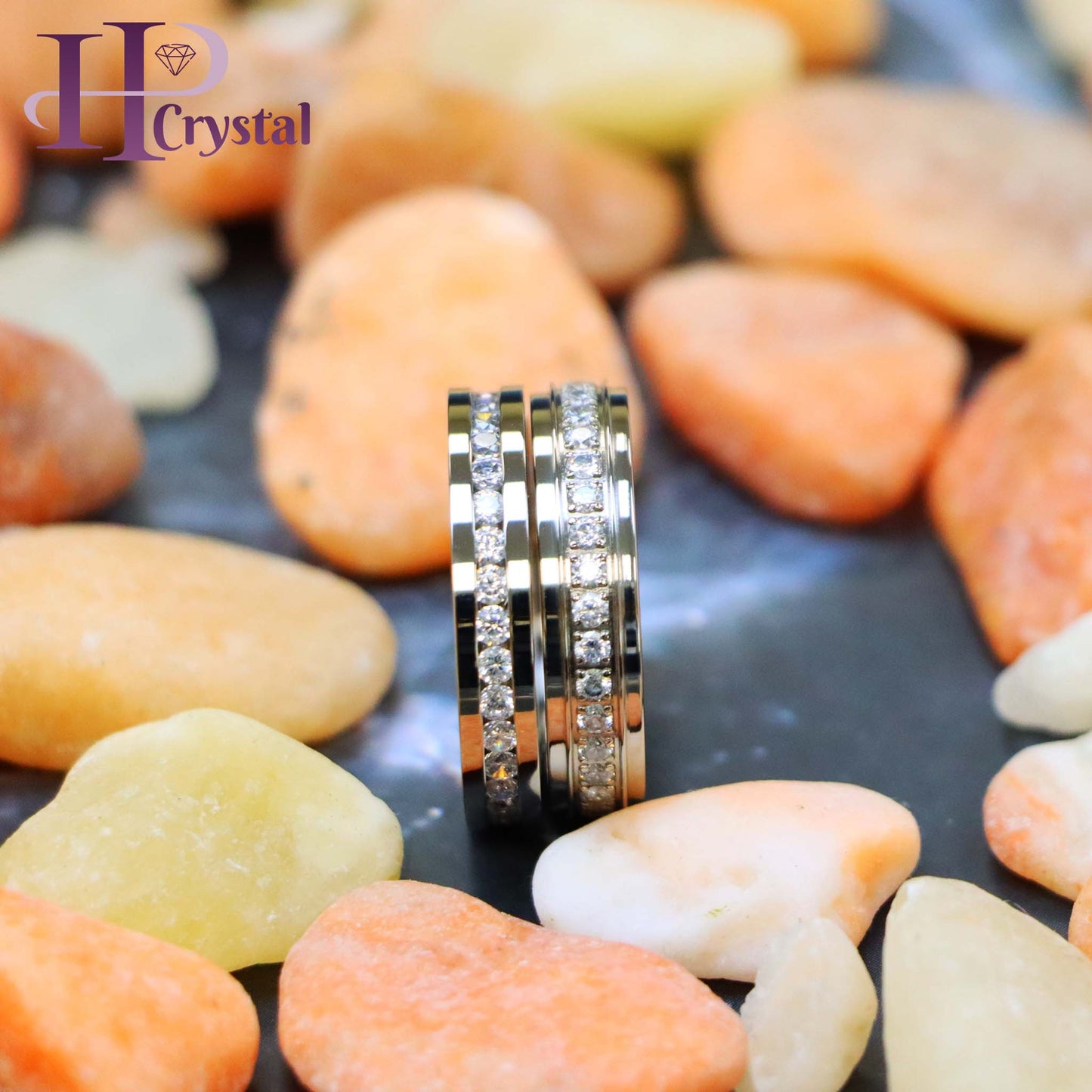 Titanium Full Eternity White CZ Ring – Durable, Hypoallergenic Engagement Band