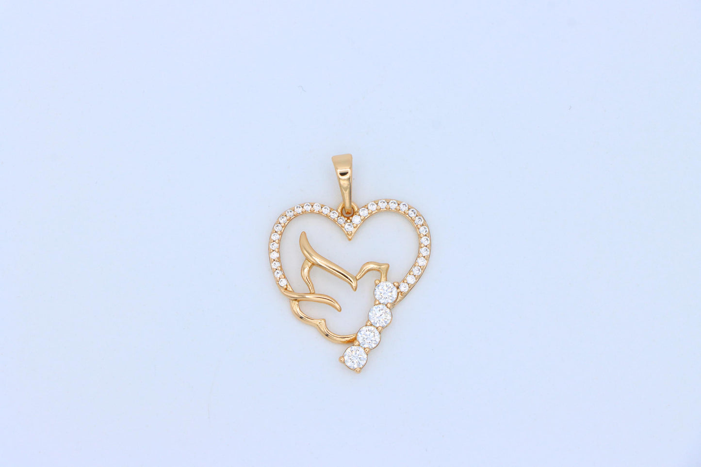 Heart Dove Rose Gold Pendant with Sparkling Stone Detailing, XPPT1295 (2130-1)